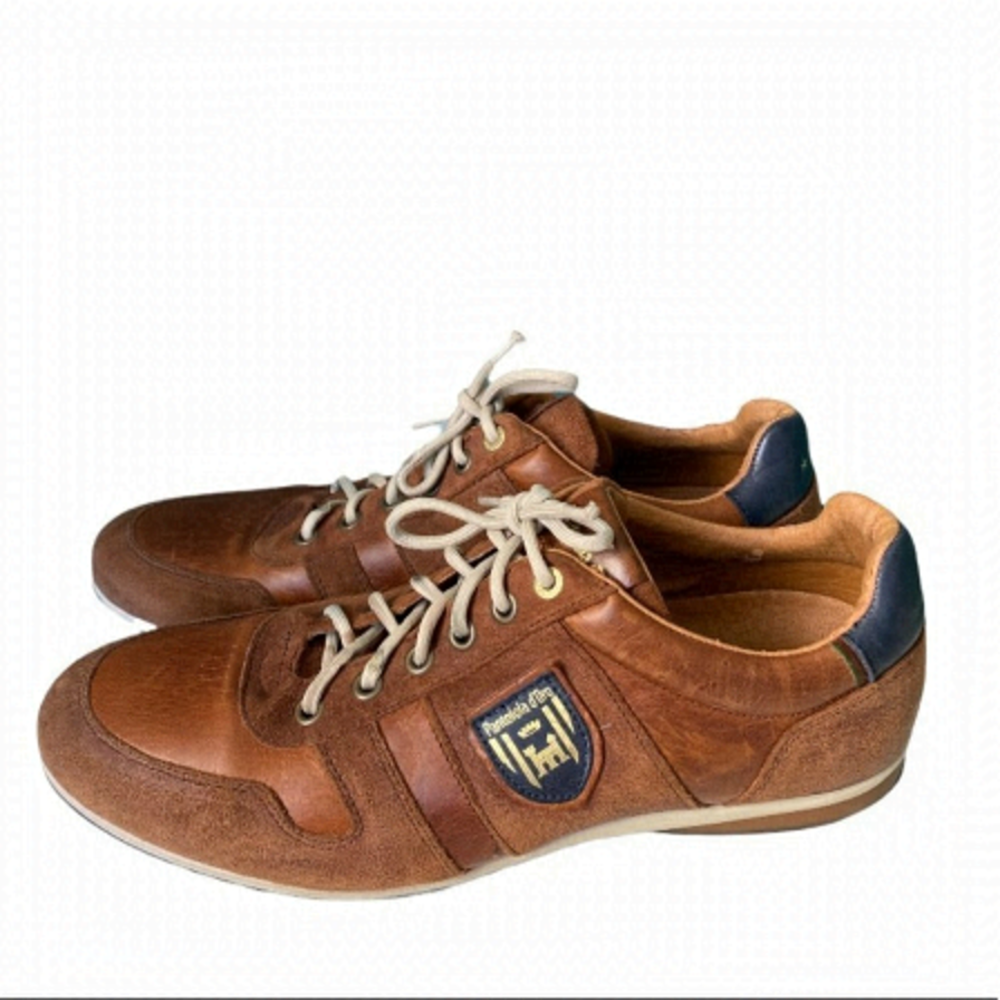 PANTOFOLA d'Oro Tan Leather Sneakers Inspired by Soccer Football Men’s Size 10
